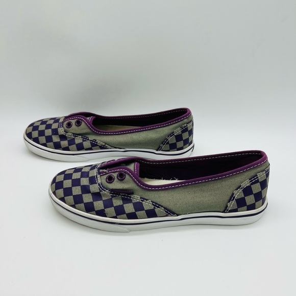 VANS ATHLETIC UNISE SHOES PURPLE AND GRAY CHECKERED WOMENS SIZE 6 - Picture 3 of 13